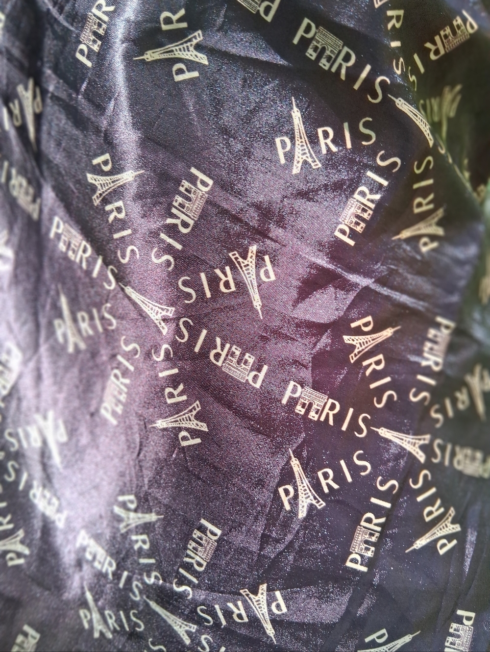Paris Eiffel Tower Print Scarf - Navy and White